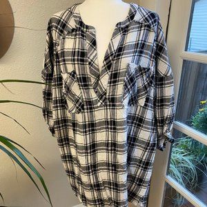 Free People Plaid Shirt Dress